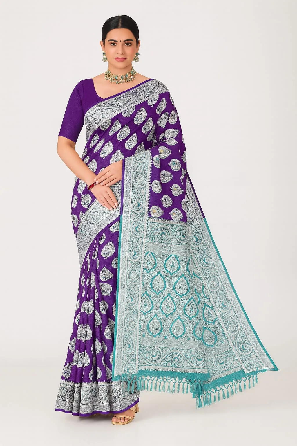 Dhaka silk With Blouse